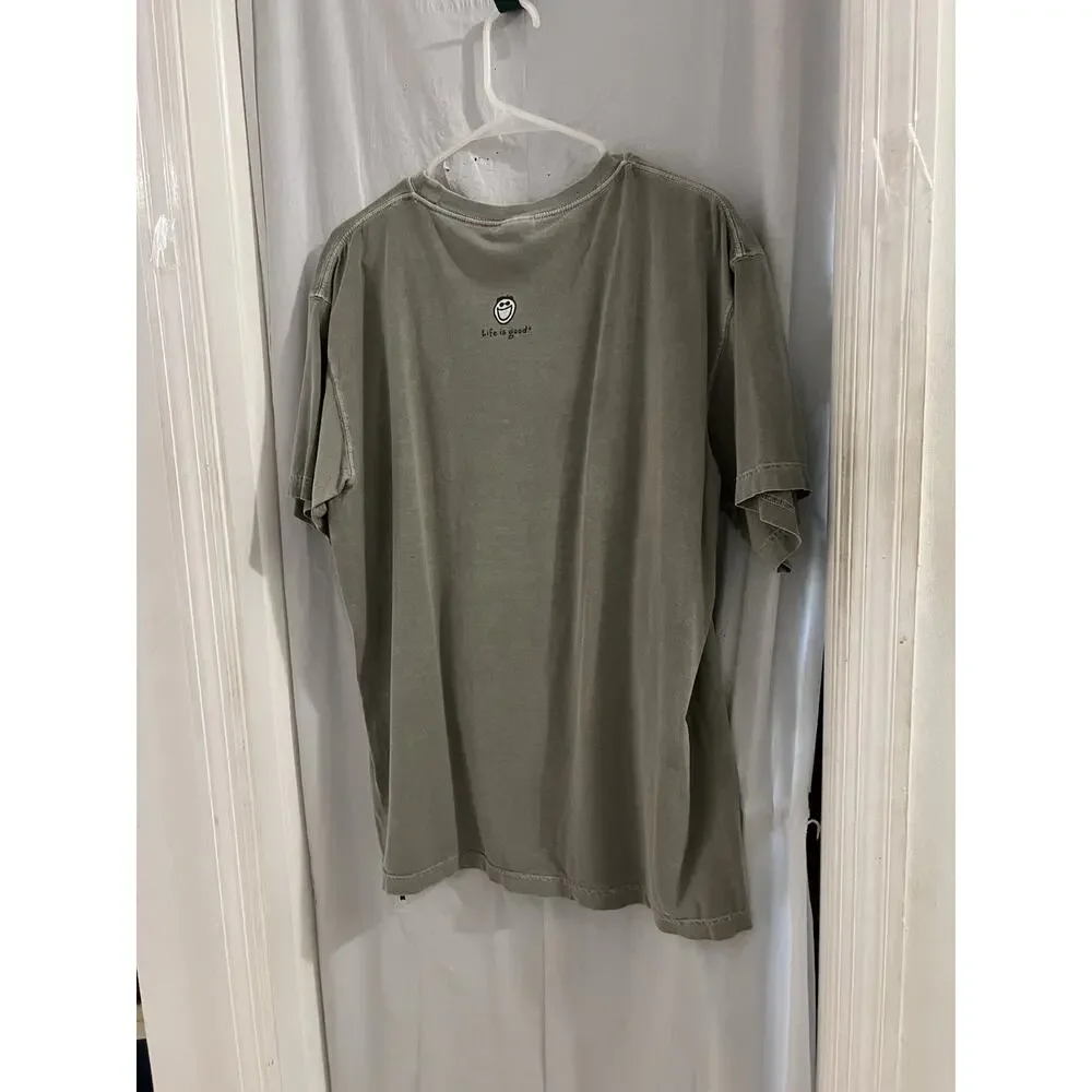 Life Is Good Green Men’s Lucky Dog Graphic Print Short Sleeve Tee Sz L - Picture 5 of 5